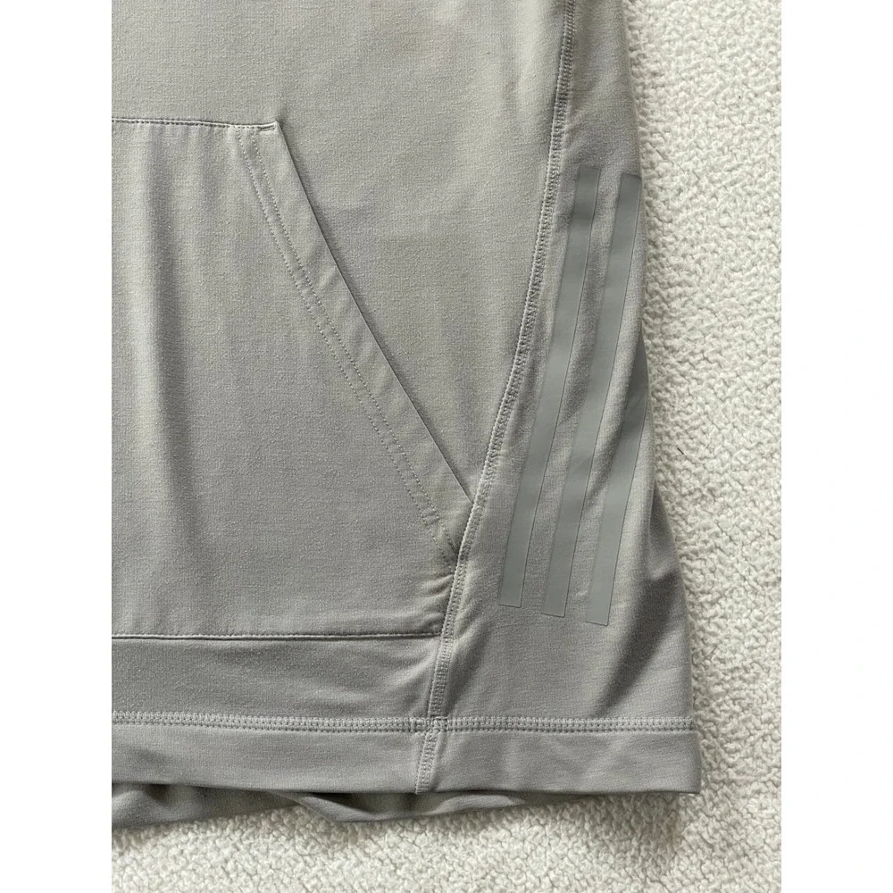 Adidas Mens Medium Grey Aeroready Hoodie Lightweight Pullover H47658 Athleisure